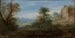 Italiaanse landschapsschilderij met antieke ruïnes - Bartholomeus Breenbergh — weergave van het kunstwerk