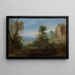 Italiaanse landschapsschilderij met antieke ruïnes - Bartholomeus Breenbergh — ingelijst kunstwerk aan de muur