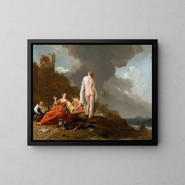 Landschap met nimfen en Diana - Bartholomeus Breenbergh — ingelijst kunstwerk aan de muur