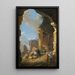 Roman Ruins with Turbaned Figures - Bartholomeus Breenbergh — framed artwork on a wall