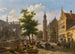 a lively market in a Dutch city - Bartholomeus Johannes van Hove — artwork view
