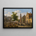 a lively market in a Dutch city - Bartholomeus Johannes van Hove — framed artwork on a wall
