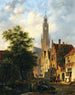 Bakenesserkerk uitzicht vanaf de Valkestraat Haarlem - Bartholomeus Johannes van Hove — weergave van het kunstwerk
