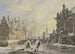 Patineurs sur un canal à Amsterdam - Bartholomeus Johannes van Hove — weergave van het kunstwerk