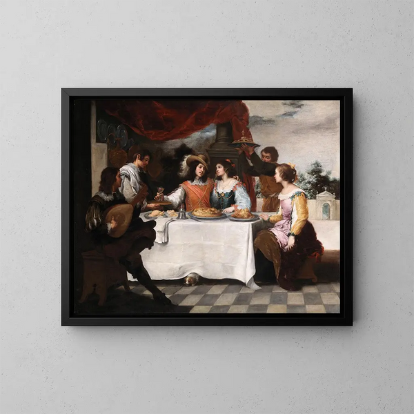 De verloren zoon aan tafel - Bartolomé Esteban Murillo — ingelijst kunstwerk aan de muur