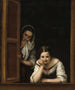 Twee vrouwen aan een raam - Bartolomé Esteban Murillo — weergave van het kunstwerk
