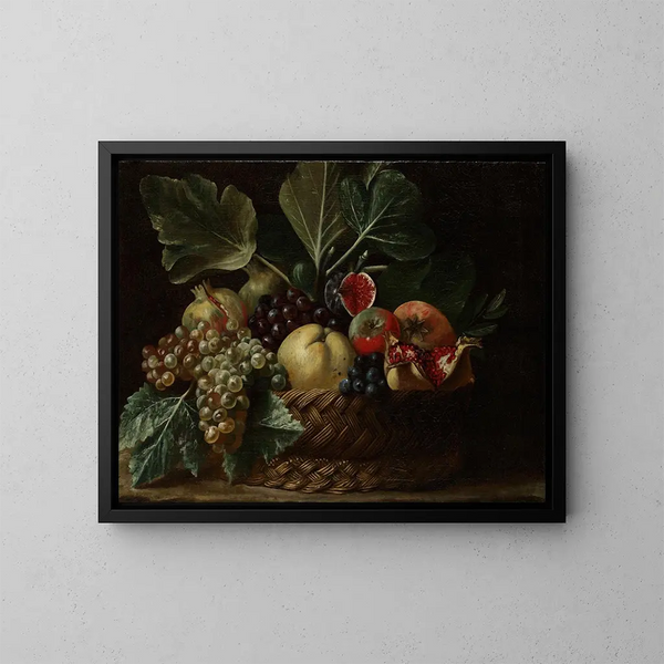 Fruitsmand - Bartolomeo Cavarozzi — ingelijst kunstwerk aan de muur