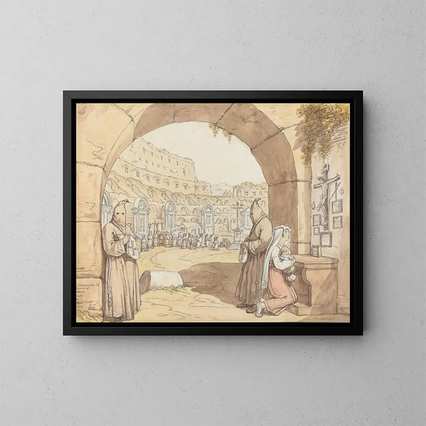 La Compagnie des sacconi au Colisée - Bartolomeo Pinelli — ingelijst kunstwerk aan de muur
