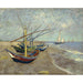 Reproductie van het schilderij van Bateaux de pêche sur la plage des Saintes-Maries-de-la-Mer - Vincent van Gogh