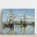 Reproductie van het schilderij schepen op de Seine in Rouen - Claude Monet