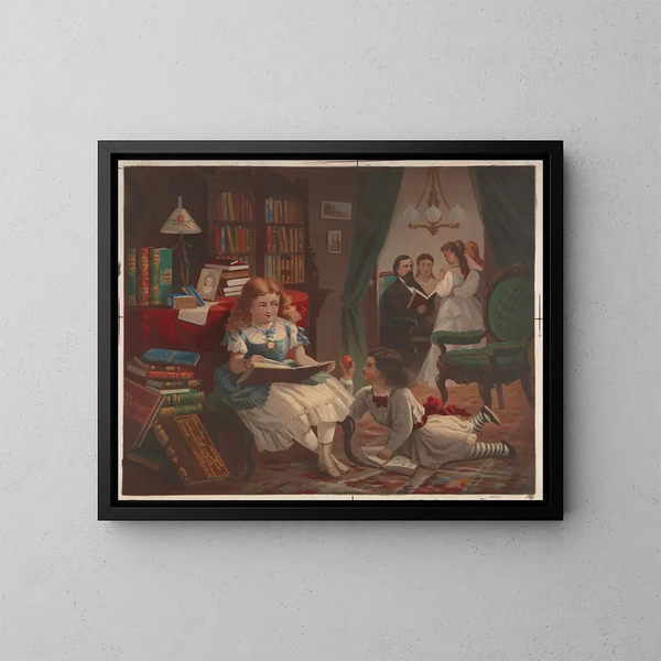 Kleine leerlingen - Bencke Scott — ingelijst kunstwerk aan de muur