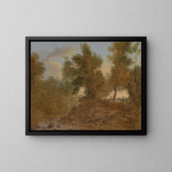 Een landschap in Wick, Gloucestershire, onder de rotsen - Benjamin Barker — ingelijst kunstwerk aan de muur