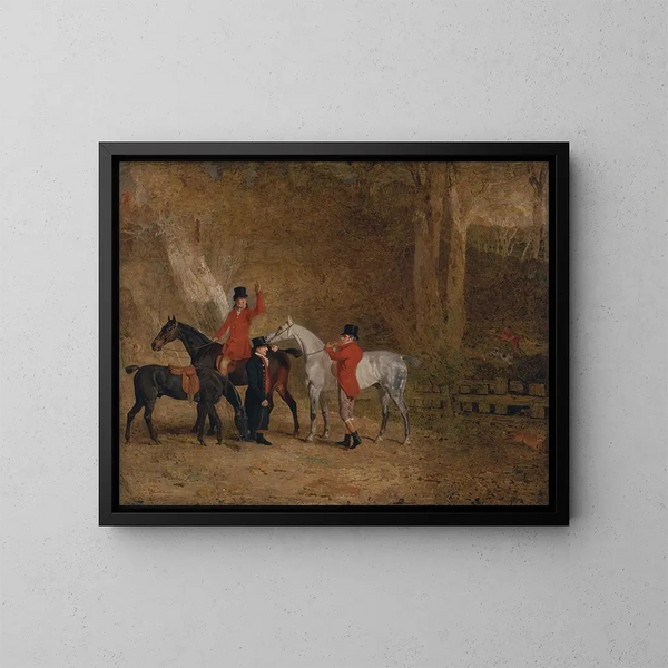 Jachtscène met vos in de natuur - Benjamin Marshall — ingelijst kunstwerk aan de muur