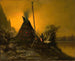 Nachtelijke scène van een indiaans tipi - Benjamin Raborg — weergave van het kunstwerk