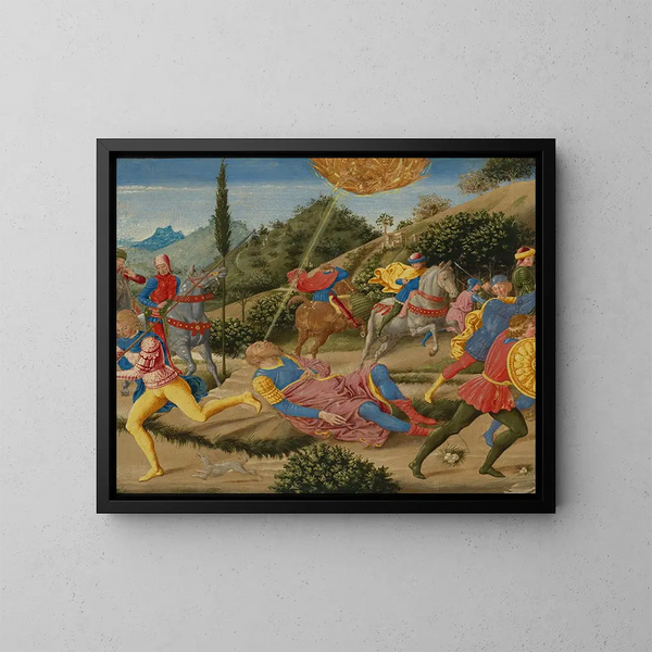 De bekering van Sint Paulus - Benozzo Gozzoli — ingelijst kunstwerk aan de muur