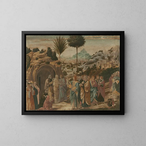 De verrijzenis van Lazarus - Benozzo Gozzoli — ingelijst kunstwerk aan de muur
