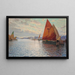 Bateaux de pêche amarrés au large d'une ville italienne au crépuscule - Beppe Ciardi | Reproduction — ingelijst kunstwerk aan de muur
