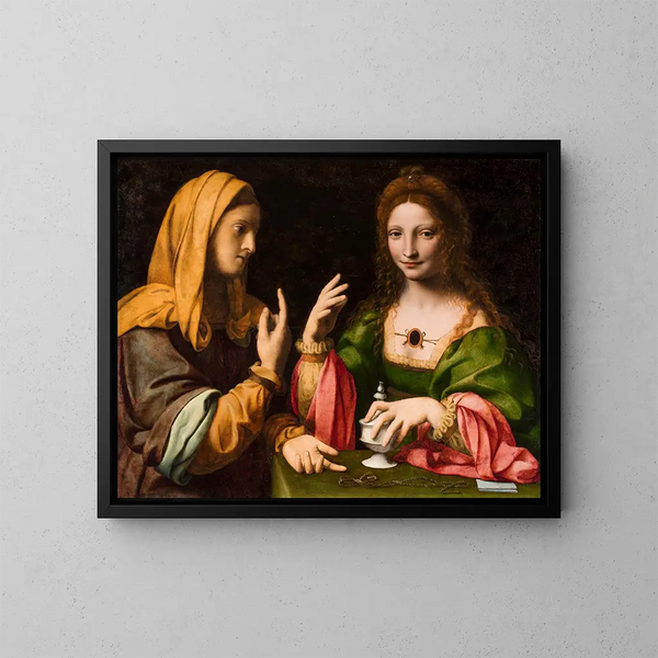 De Bekering van Maria Magdalena - Bernardino Luini — ingelijst kunstwerk aan de muur