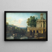 Caprice architecturaal met een paleis - Bernardo Bellotto — ingelijst kunstwerk aan de muur