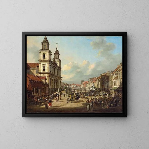 Kerk van de Heilige Kruis in Warschau - Bernardo Bellotto — ingelijst kunstwerk aan de muur