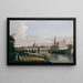Dresde vanaf de rechteroever van de Elbe onder de Augustusbrug - Bernardo Bellotto — ingelijst kunstwerk aan de muur