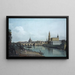 Dresde uitzicht vanaf de rechteroever van de Elbe onder de Augustusbrug - Bernardo Bellotto — ingelijst kunstwerk aan de muur