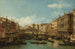 Venetië het Grote Kanaal met de Rialtobrug gezien vanuit het zuiden - Bernardo Bellotto — weergave van het kunstwerk