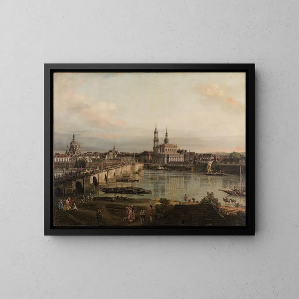 Vue van Dresden - Bernardo Bellotto — ingelijst kunstwerk aan de muur