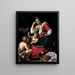 The Virgin and Child with Saint John the Baptist as a child - Bernardo Strozzi — framed artwork on a wall