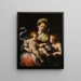 The Virgin and Child with the Little Saint John the Baptist - Bernardo Strozzi — framed artwork on a wall