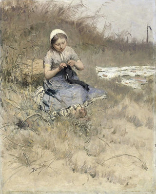 Bernardus Johannes Blommers - Girl Knitting.webp