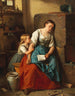 La lettre - Berthold Woltze — weergave van het kunstwerk