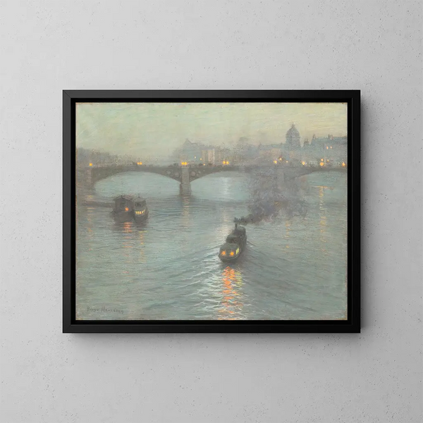 Avond op de Seine - Birge Harrison — ingelijst kunstwerk aan de muur