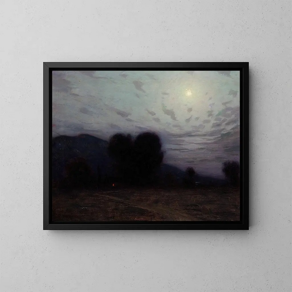Landschap bij maanlicht - Birge Harrison — ingelijst kunstwerk aan de muur