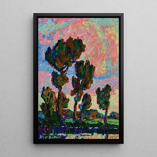 Birger Sandzn - Cottonwood Trees and Pond.webp