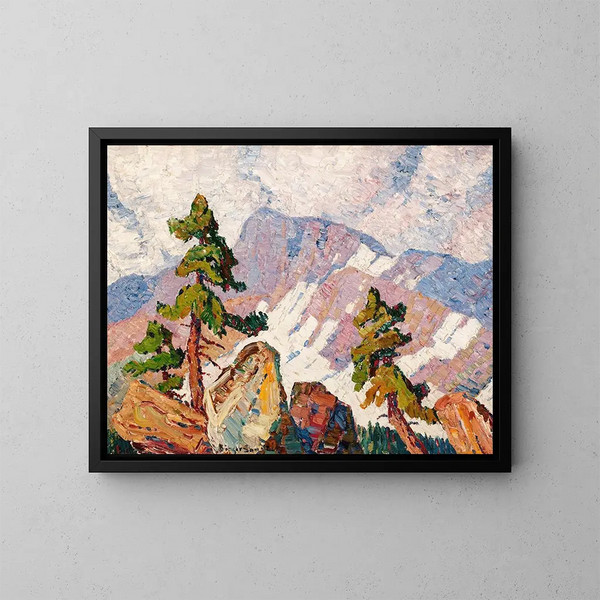 Landschap van de Rocky Mountains - Birger Sandzén — ingelijst kunstwerk aan de muur