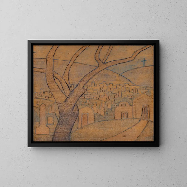 Het kerkhof van Provincetown - Blanche Lazzell — ingelijst kunstwerk aan de muur