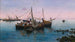 In de haven - Blas Olleros y Quintana — weergave van het kunstwerk