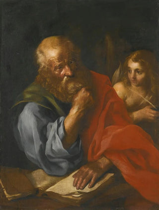 Bolognese School - An Apostle Probably Saint Matthew With An Angel.webp