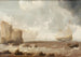 Dutch warship and sailing ships in rough sea near a rocky coast - Bonaventura Peeters the Elder — artwork view