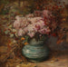 Bloemenmandje met chrysanten en goudsbloemen - Olga Wisinger-Florian — gepresenteerd in een interieur