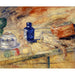Reproductie van het schilderij van blauwe flessen en kip - James Ensor