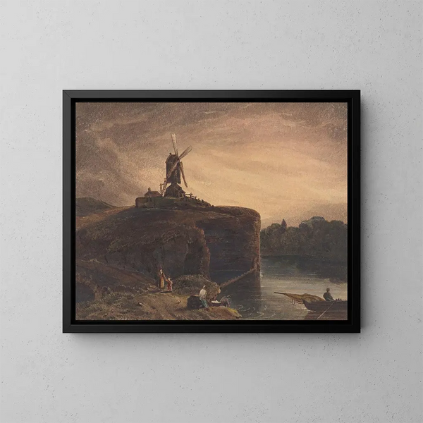 De Molen - Britse school van de 19e eeuw — ingelijst kunstwerk aan de muur
