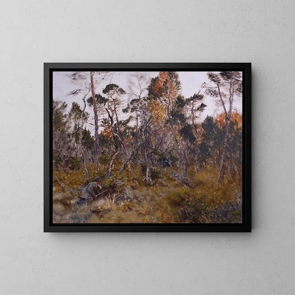 Jacht op de eland - Bruno Liljefors — ingelijst kunstwerk aan de muur