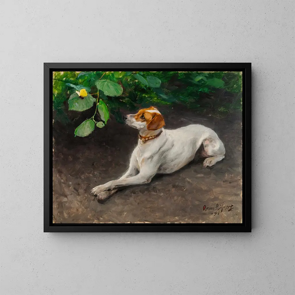 Portret van een hond - Bruno Liljefors — ingelijst kunstwerk aan de muur