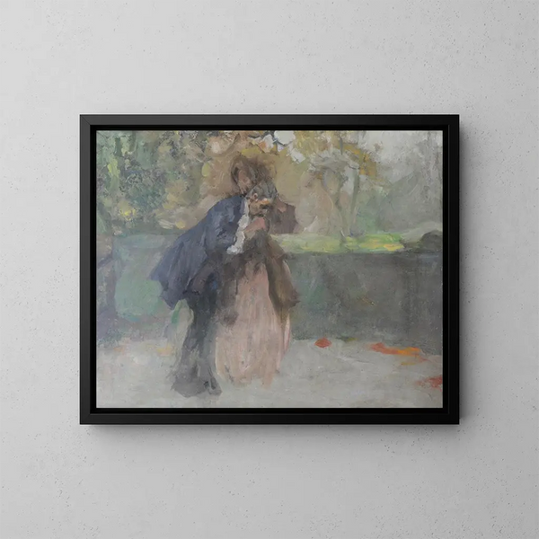 De kus op de hand - Brynolf Wennerberg — ingelijst kunstwerk aan de muur