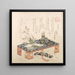 fice painting with writing set and plum blossoms - Kubo Shunman — framed artwork on a wall