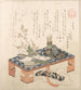 fice painting with writing set and plum blossoms - Kubo Shunman — artwork view