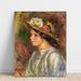 Reproductie van het schilderij van Buste de Femme, Chapeau de Paille Garni - Pierre-Auguste Renoir
