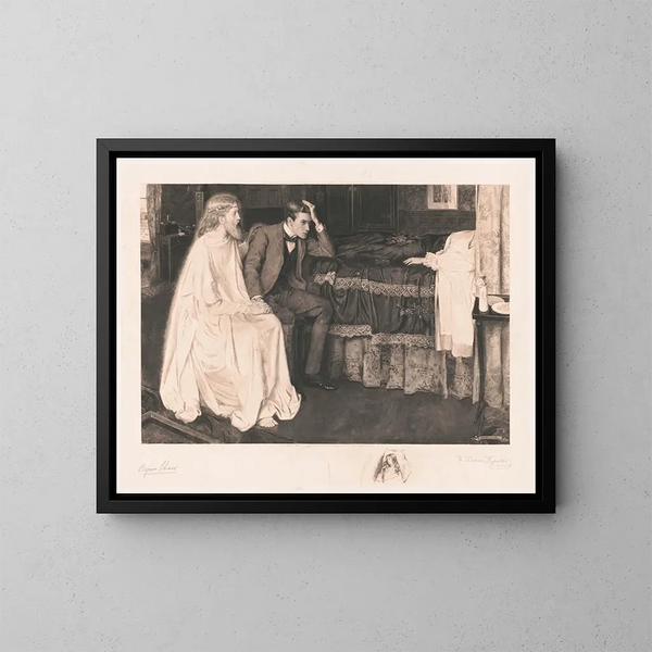 Het beddengoed - Byam Shaw — ingelijst kunstwerk aan de muur